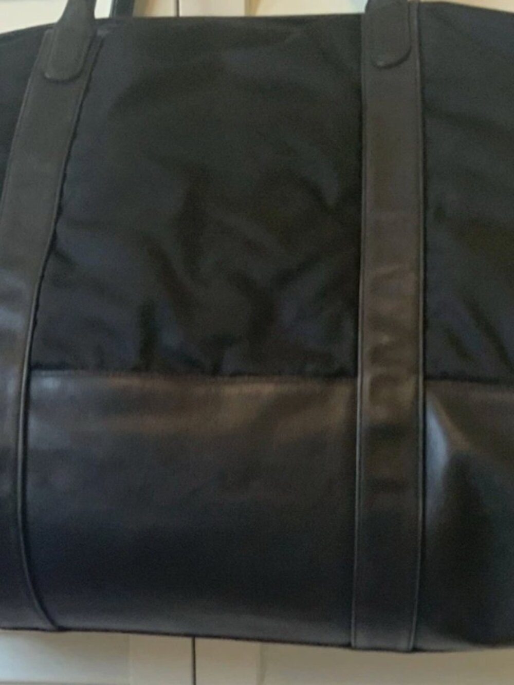 Coach Black Nylon Leather Trim Weekender Duffel Carry-On Bag w Strap - Picture 5 of 15